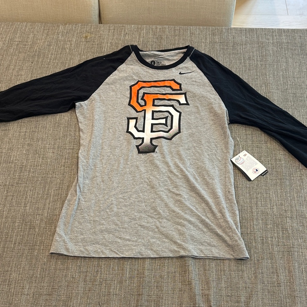 Nike SF Giants Black and Gray Raglan Tee